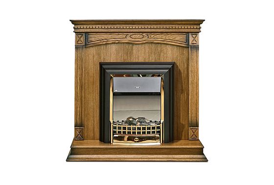 Подставка декоративная под камин "Верди Люкс 1" массив и шпон дуба 2
