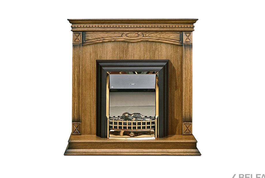 Подставка декоративная под камин "Верди Люкс 1" массив и шпон дуба 2