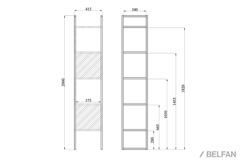 Стеллаж "Арт" 420 массив дуба, металл 2