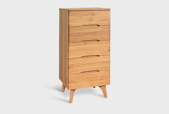 Комод "Элва" B-5 высокий массив и шпон дуба 8