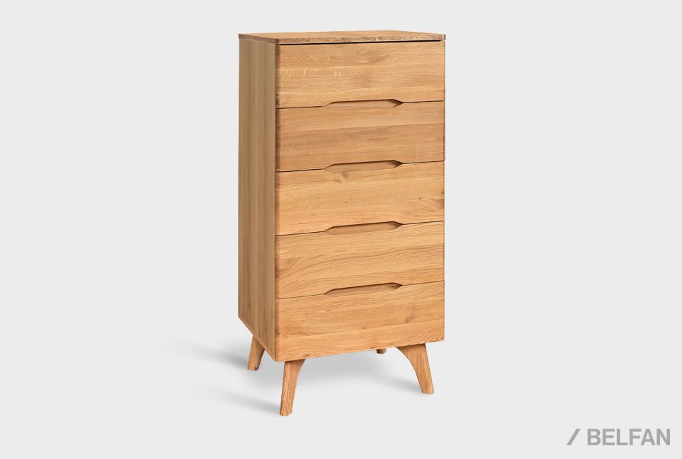 Комод "Элва" B-5 высокий массив и шпон дуба 1