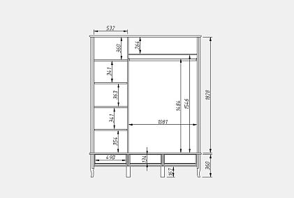 Шкаф для одежды "Катрин" фигурный 3-х дв. с зеркалом