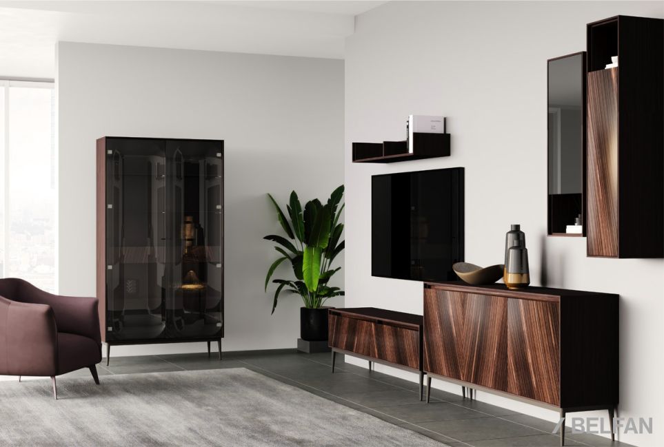 Шкаф настенный узкий "Монреаль" (левый) шпон дуба, МДФ 7