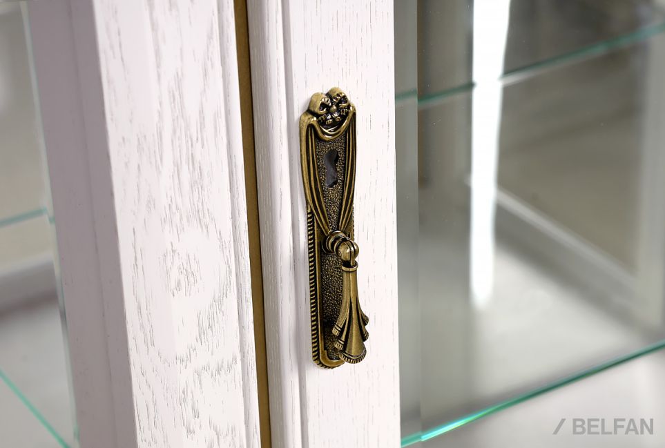 Шкаф с витриной 1-но дв. "Армония" (правый) массив и шпон дуба 4