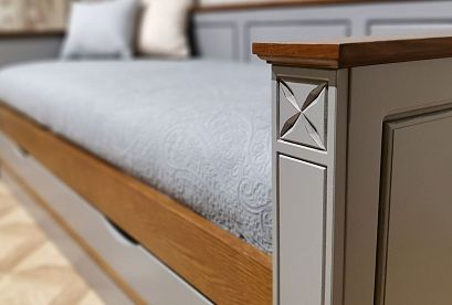 Кровать-диван под два матраса «Бриансон»; с настилом, без матраса; *А-020.5332; (900х2000); муссон+дуб