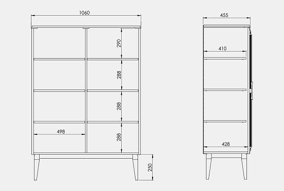 Тумба высокая "Сакраменто" массив и шпон дуба, МДФ 5