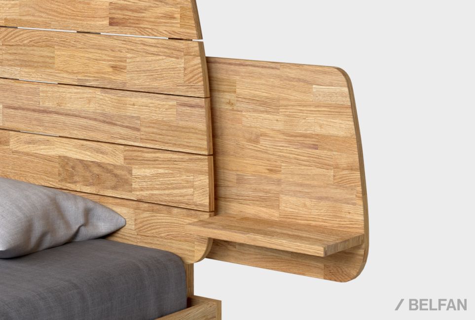 Полка прикроватная "Уоллстрит" массив дуба, МДФ 1