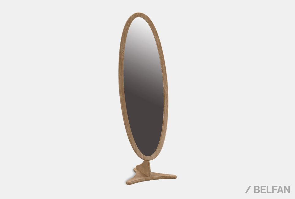 Зеркало напольное "Флерон" массив и шпон дуба 1