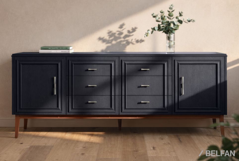 Тумба "Сакраменто" 4 (с ящиками) массив и шпон дуба, МДФ 1