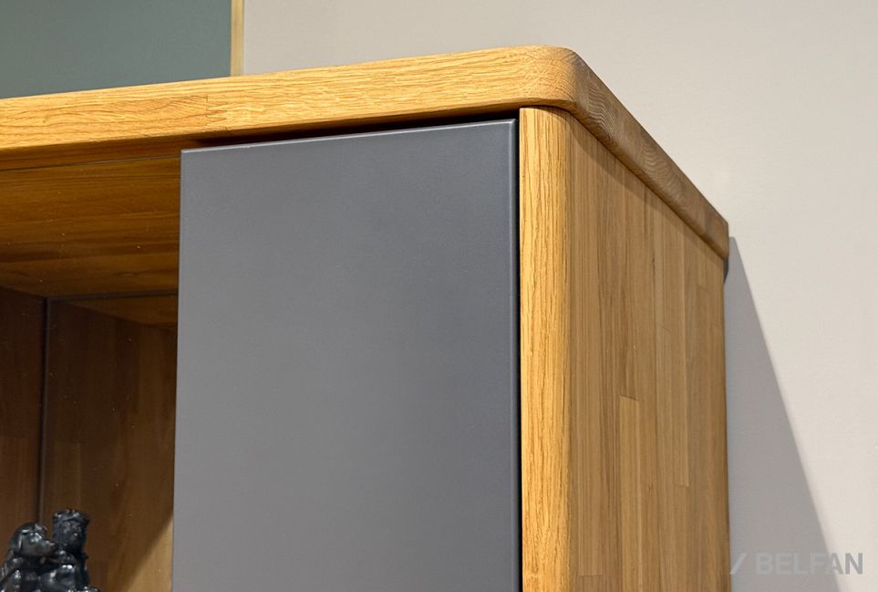 Шкаф с витриной 1-но дверный "Уоллстрит" (правый) массив дуба, МДФ 5