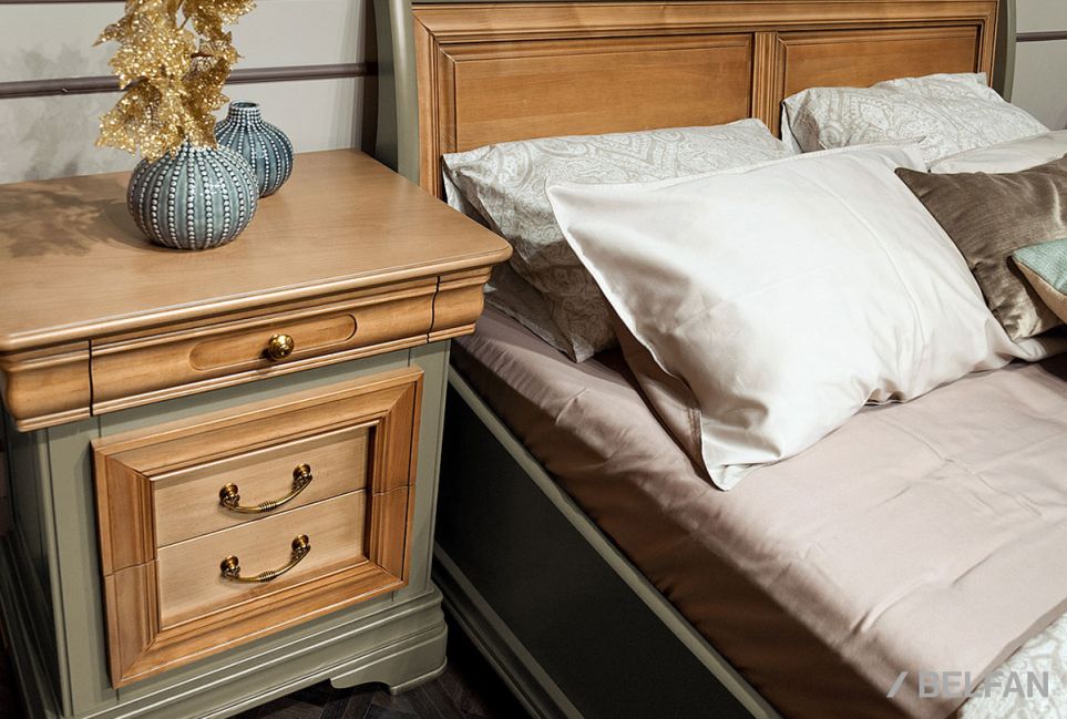 Кровать "Оливия" (низкое изножье) массив и шпон ольхи 3