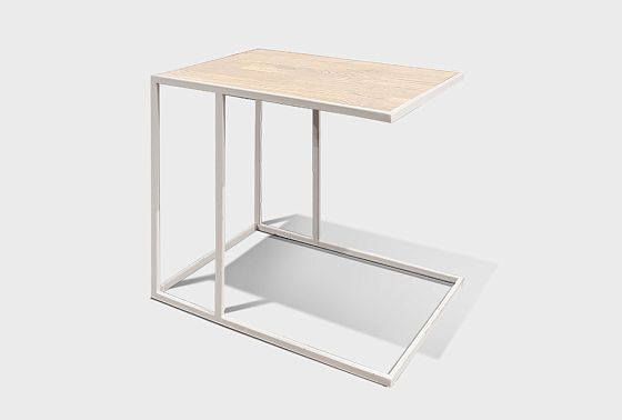 Стол кофейный "Арт" приставной массив дуба, металл 3