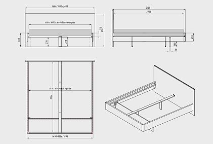 Кровать "Норд" (мягкое изголовье)