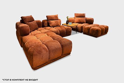 "Киото" диван П-образный; нераскл.; 18+10+90+16+90; Ideal Bakir (гр.2/Турция)