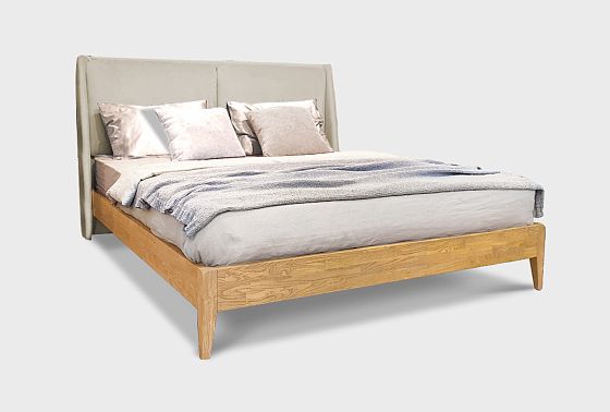 Кровать "Сакраменто М" (мягкое изголовье) массив дуба 3