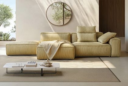 "Хьюго" диван с оттоманкой и пуфом