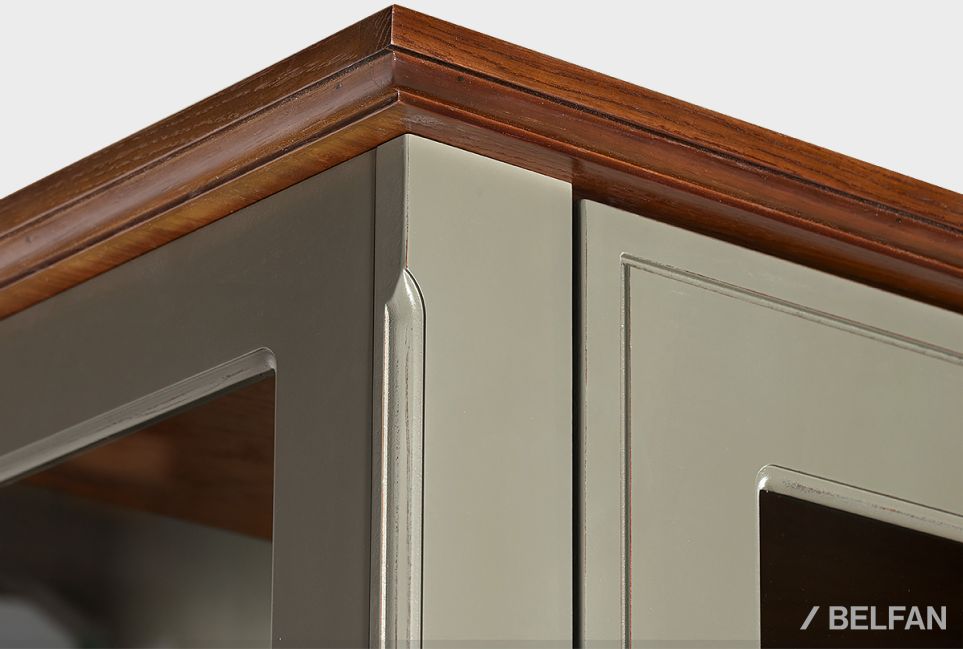 Шкаф с витриной 1-но дв. "Бриансон" (правый) массив и шпон дуба, МДФ 4