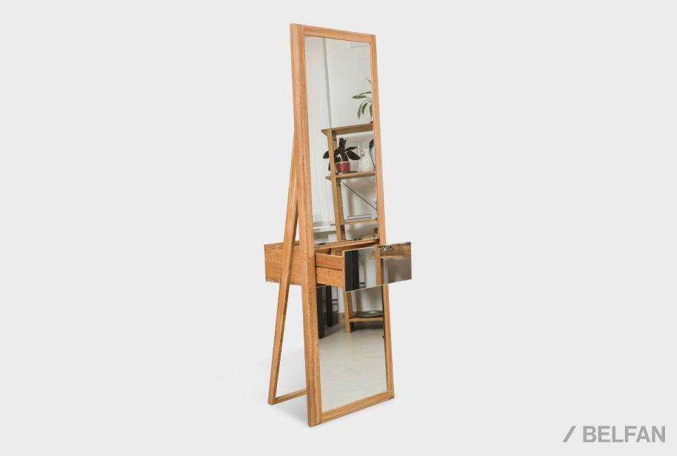 Зеркало напольное "Арт" массив дуба 1