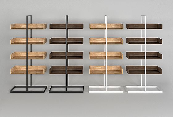 Стеллаж "Арт" 4-1 массив дуба, металл 7