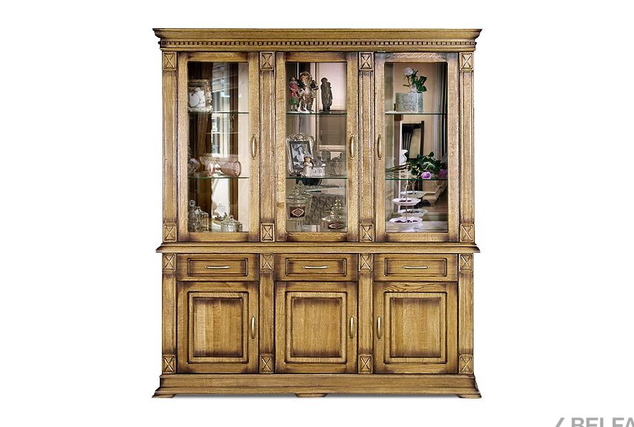 Шкаф комбинированный "Верди Люкс 3з" массив и шпон дуба 1