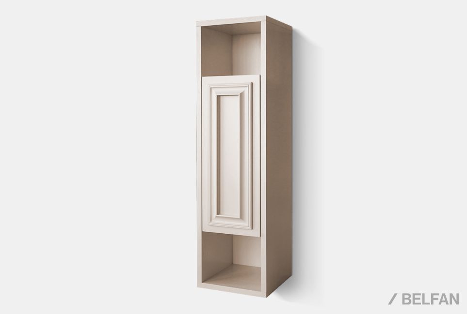 Шкаф настенный "Сакраменто" (левый) массив и шпон дуба, МДФ 1