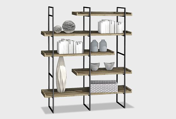 Стеллаж "Арт" 453 массив дуба, металл 10