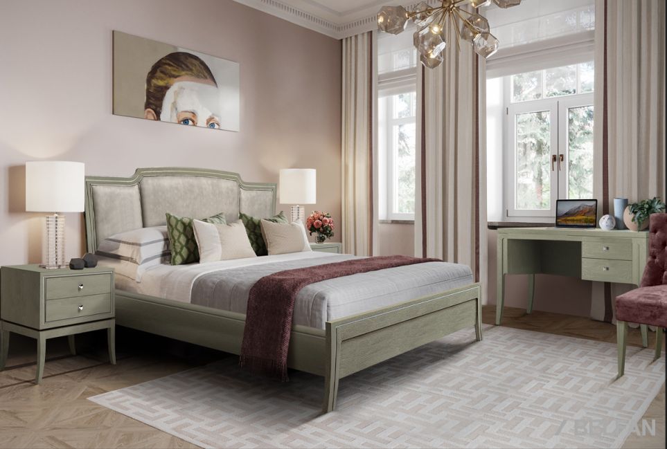 Кровать "Коста" (низкое изножье) массив и шпон дуба 5