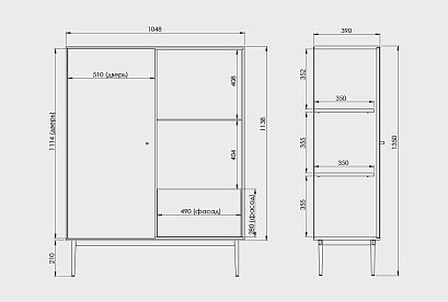Тумба высокая "Монреаль" (зеркало); *А-018.81; к-мехенди, ф-абачи