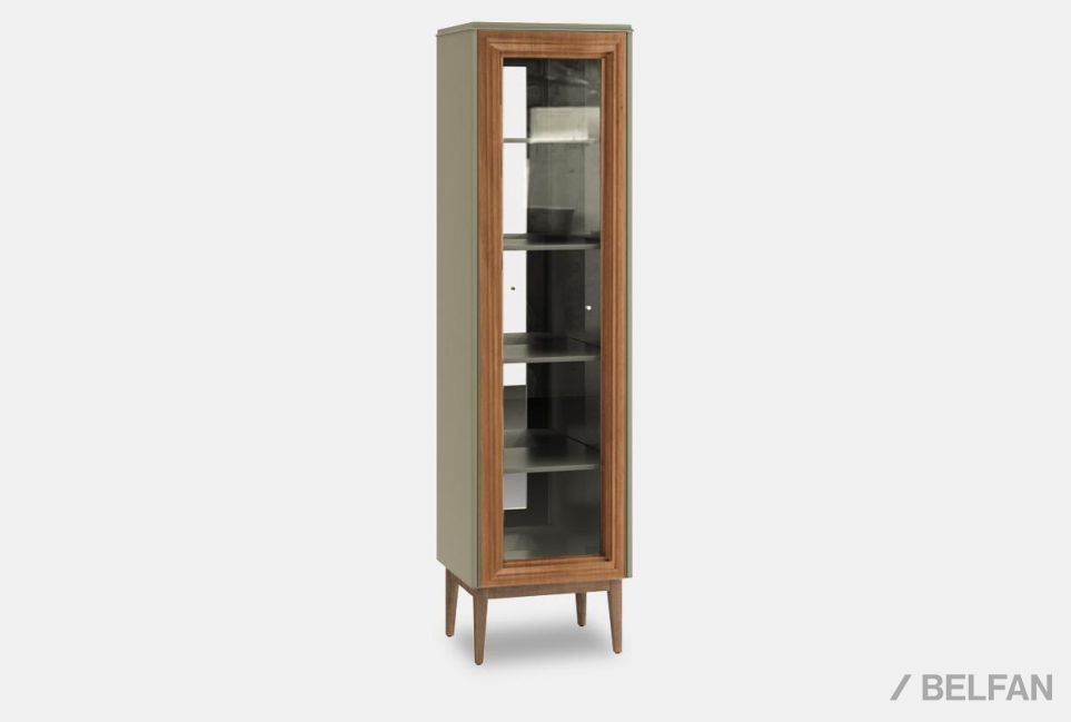 Витрина 1-но дв. "Сакраменто" (левая) массив и шпон дуба, МДФ 1