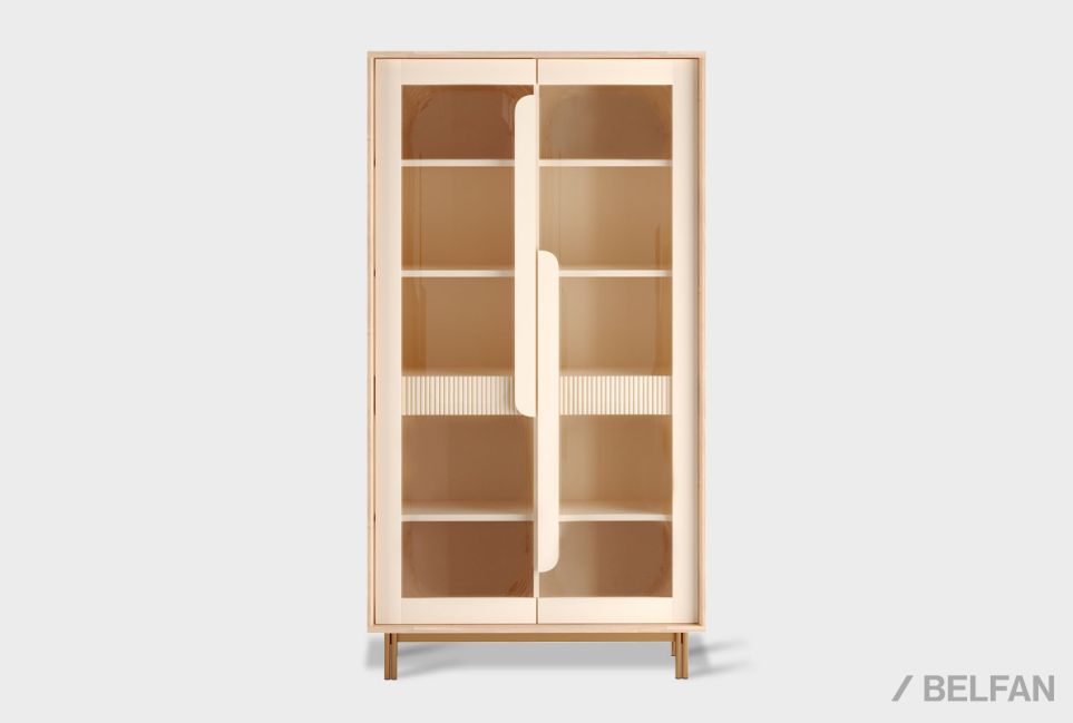 Витрина 2-х дверная «Авеню» шпон дуба, МДФ, металл 2