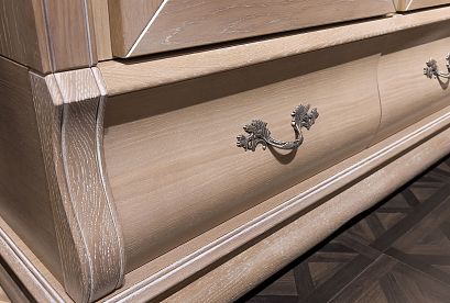 Шкаф для одежды "Тэфи" 3-х дв. без зеркала; *ММ-216-01/03Б; амбэр с белой патиной