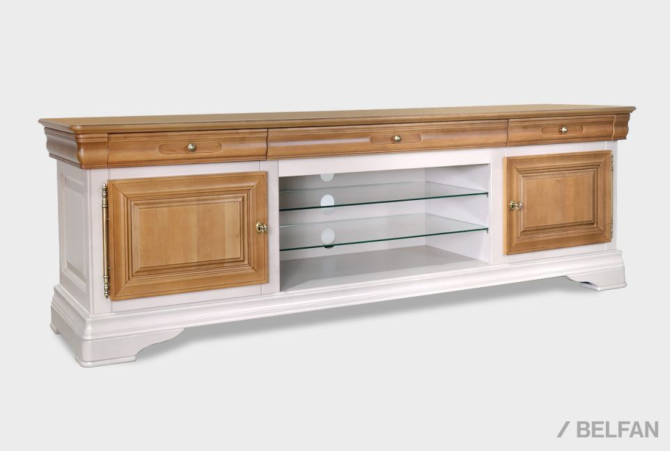 Тумба под ТВ "Оливия" массив и шпон ольхи 1