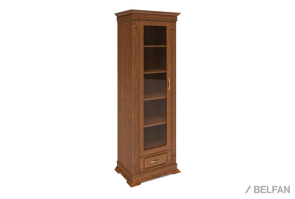Шкаф для книг "Верди Люкс 1/1" массив и шпон дуба 1