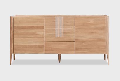 Тумба "Бергамо" 3 (с ящиками); американский орех