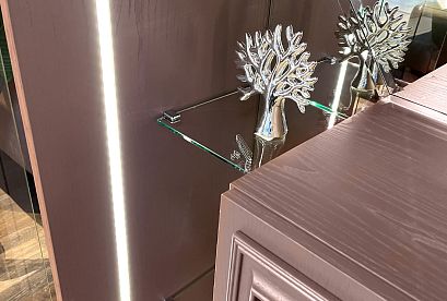 Тумба высокая "Сакраменто" (стекло); *А-016.84; кашемир, орех