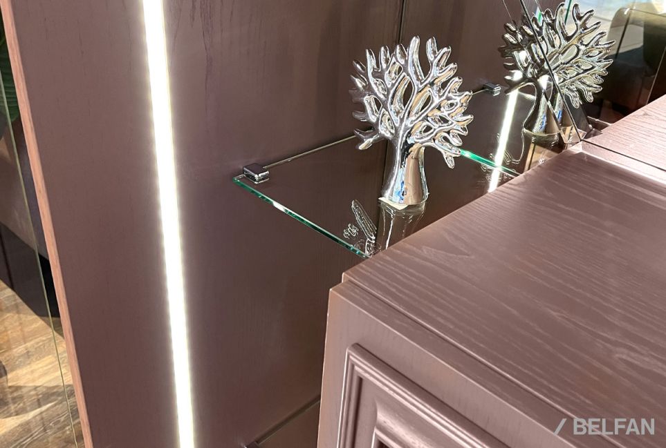 Тумба высокая "Сакраменто" (стекло) массив и шпон дуба, МДФ 6