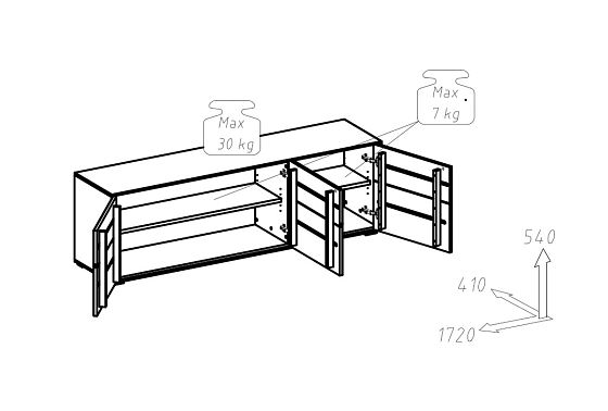 Тумба "Гринвуд" 3 (низкая) массив дуба 17
