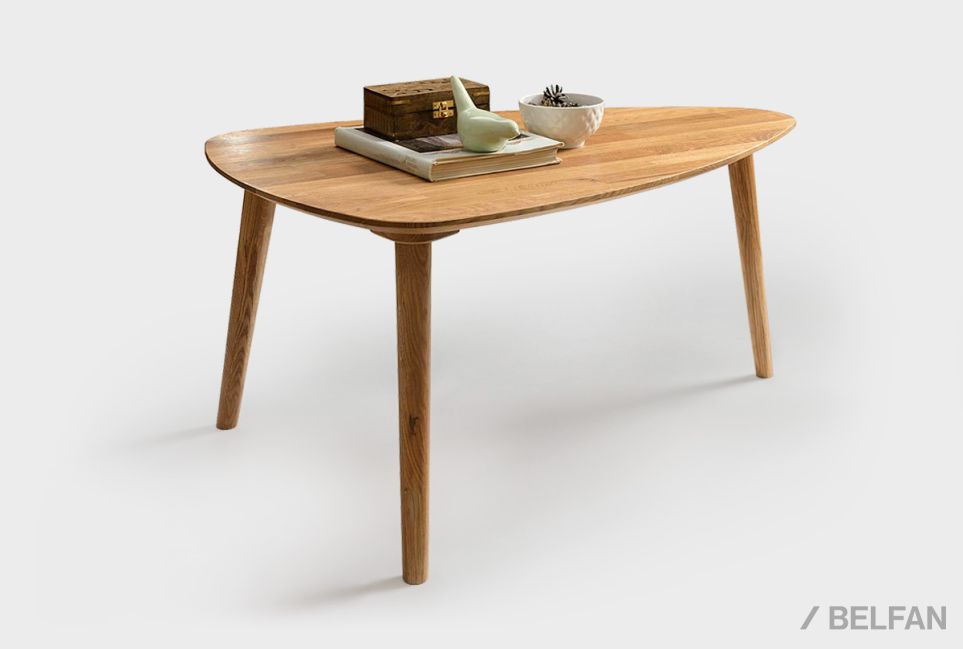 Стол журнальный "Арт" 90 (капля) массив дуба 9