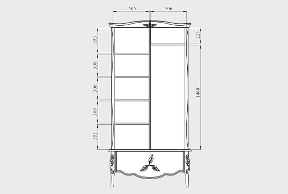 Шкаф для одежды 2-х дв. "Трио" массив и шпон дуба 4