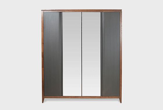 Шкаф для одежды 4-х дверный «Дакота» (с зеркалом) массив и шпон дуба, МДФ 6