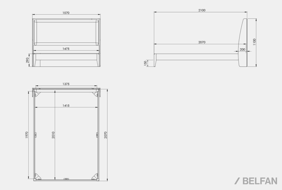 Кровать "Сакраменто М" (мягкое изголовье) массив дуба 2