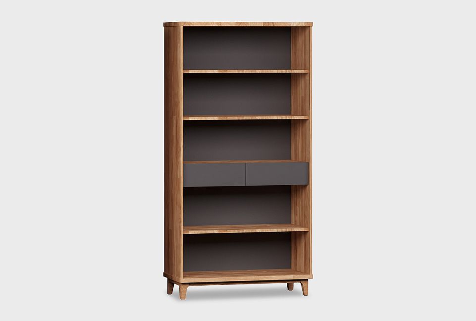 Стеллаж "Уоллстрит" (с ящиками); к-бейц-масло, ф-антрацит