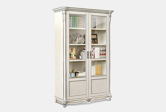 Шкаф для книг "Алези 2/1" массив и шпон дуба 3