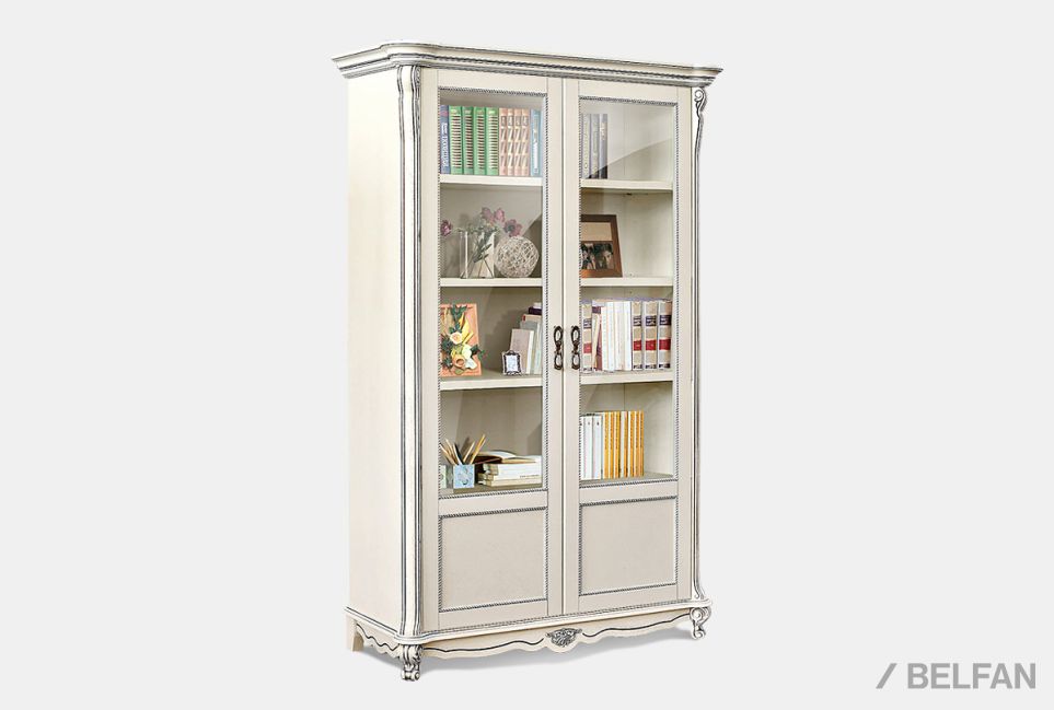 Шкаф для книг "Алези 2/1" массив и шпон дуба 1