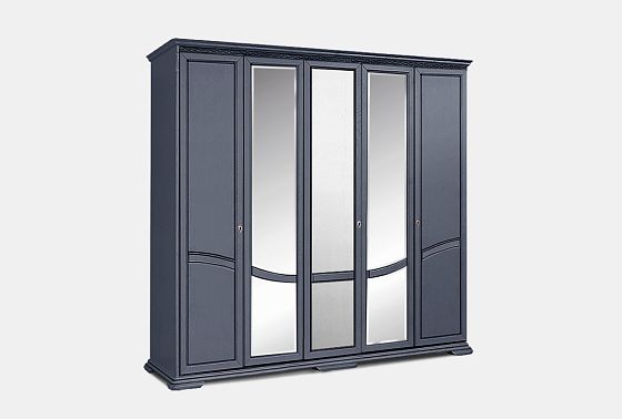 Шкаф для одежды 5-ти дв. "Лика" (с зеркалом) массив и шпон дуба 3