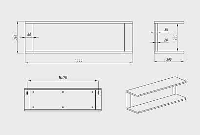 Полка настенная "Норд" 108; бейц-масло