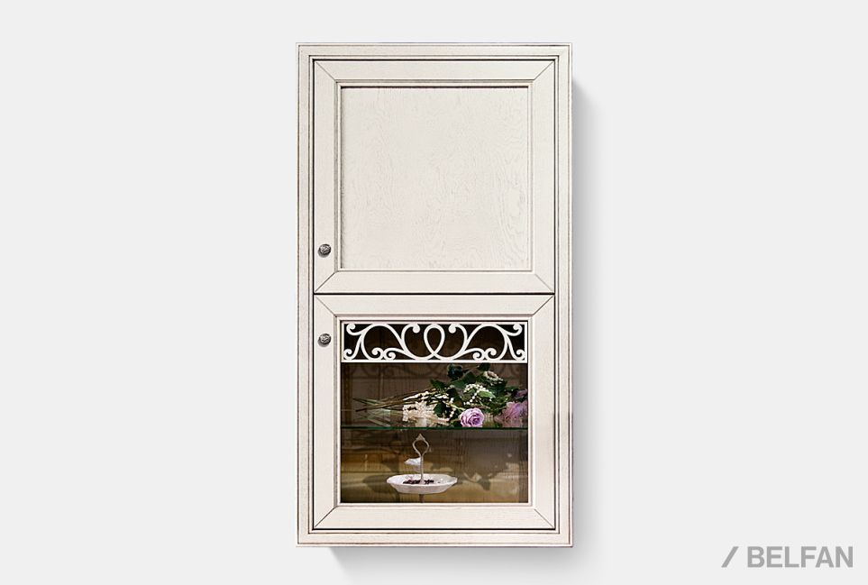 Шкаф навесной 2-х секционный "Тэфи" (правый) массив и шпон дуба 2