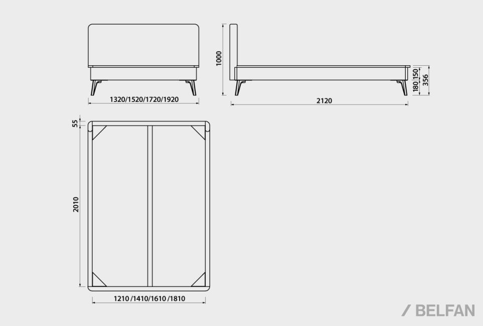 Кровать "Элва" (мягкое изголовье) массив и шпон дуба 3