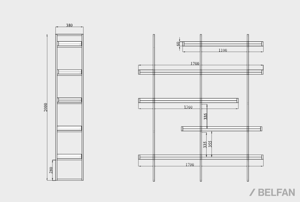 Стеллаж "Арт" 453 массив дуба, металл 4