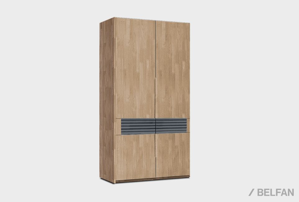 Шкаф для одежды 2-х дверный "Уоллстрит" массив дуба, МДФ 1